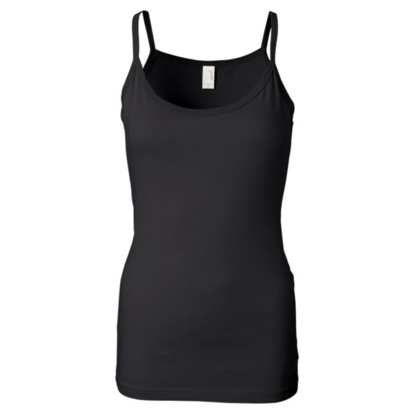 Ladies' Semi-Sheer Junior Fit Longer Length Spaghetti Strap Tank Top Thumbnail