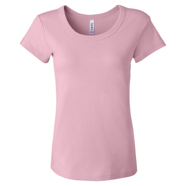 Ladies' Baby Rib Short Sleeve Scoopneck T-Shirt Thumbnail