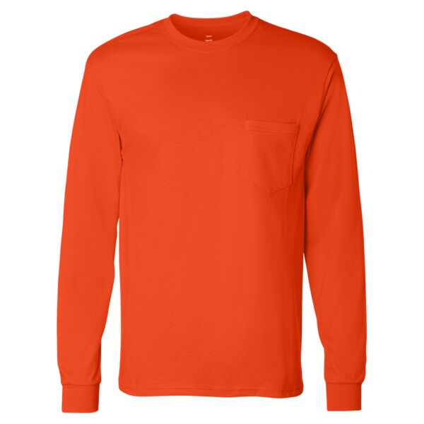 Tagless® Long Sleeve T-Shirt with a Pocket Thumbnail