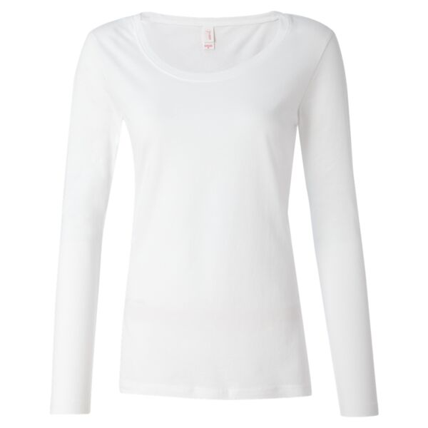 Ladies' Semi-Sheer Long Sleeve Scoopneck T-Shirt Thumbnail