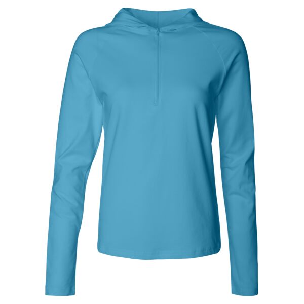 Ladies' Half-Zip Hooded Pullover Thumbnail