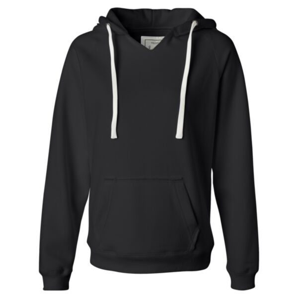 Ladies' Sueded V-Neck Hooded Sweatshirt Thumbnail