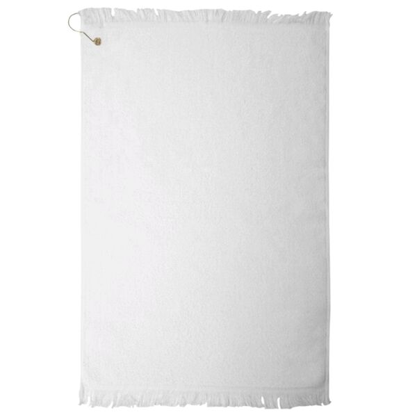 Fringed Hand Towel with Corner Grommet and Hook Thumbnail