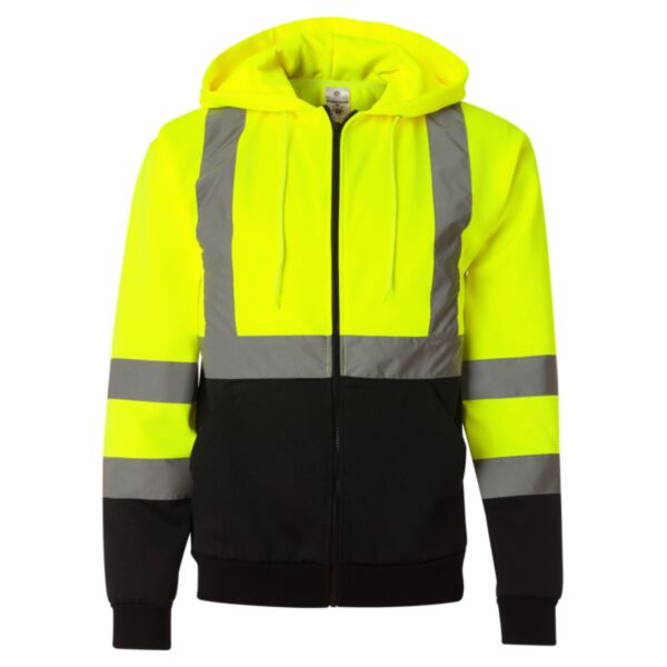 Unisex Hi-Vis Full-Zip Hooded Sweatshirt Thumbnail
