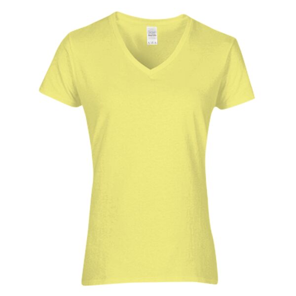 Ladies' Heavy Cotton V-Neck T-Shirt with Tearaway Label Thumbnail