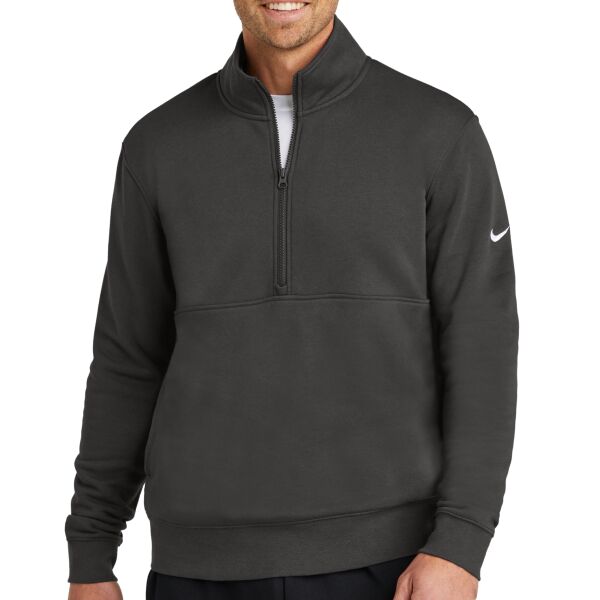 Nike NKDX 6718 Adult Club Fleece Sleeve Swoosh 1/2 Zip Thumbnail