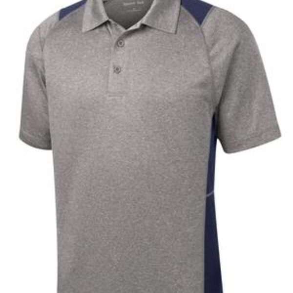Heather Colorblock Contender Polo. Thumbnail