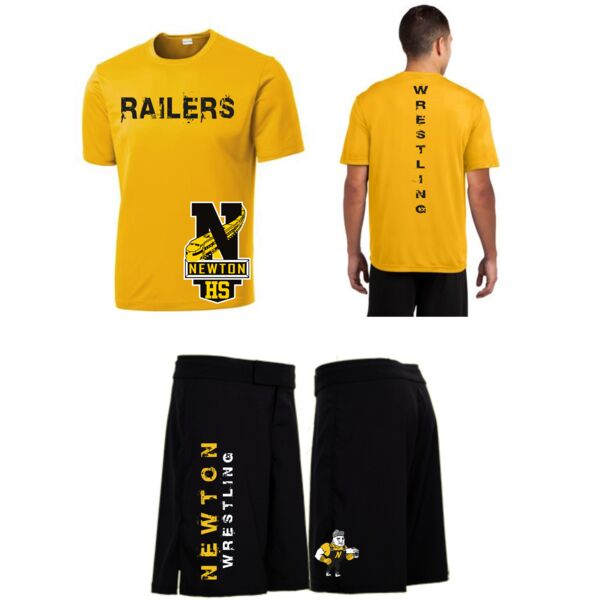 NHS Combo Gold Fighting Shorts & Gold Performance Shirt Thumbnail