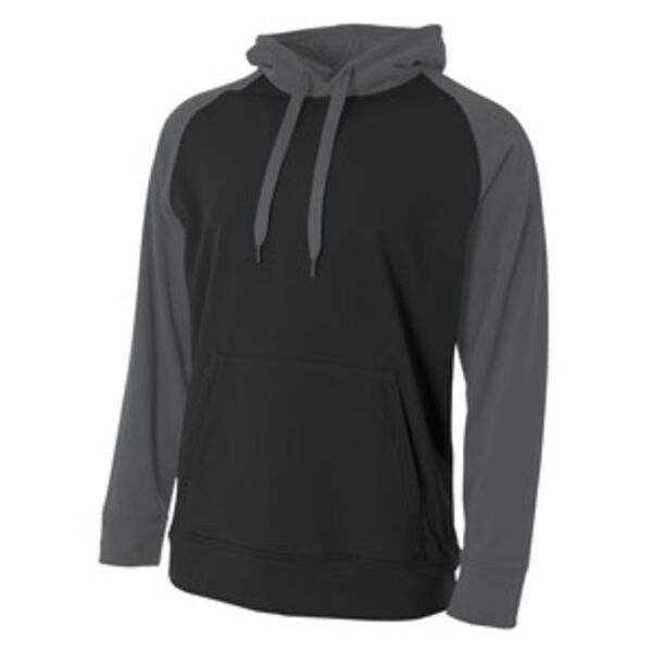A4 N4234 Adult Color Block Fleece Hoodie Thumbnail