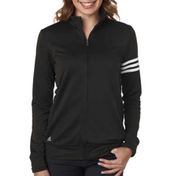 Adidas A191 Ladies' ClimaLite® 3-Stripes Full Zip Pullover Jacket Thumbnail