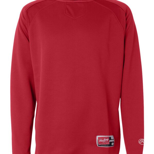 Rawlings 9705 Long Sleeve Flatback Mesh Fleece Pullover Thumbnail