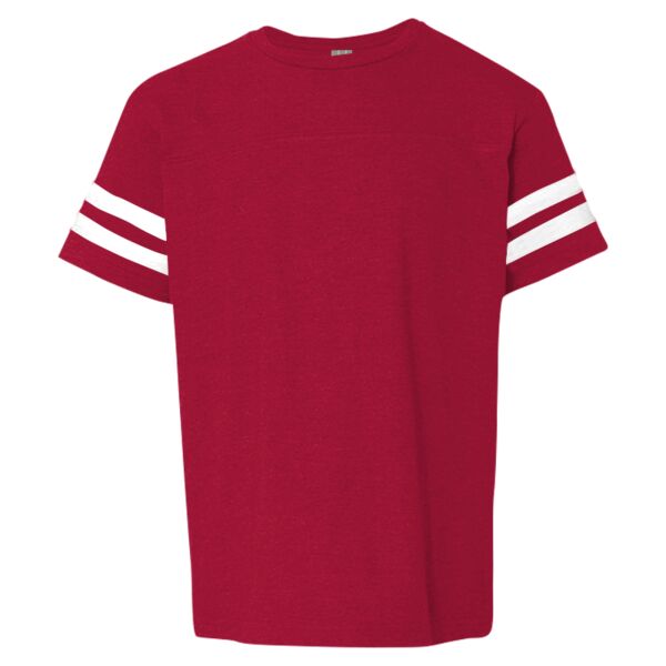 LA T 6937 Adult Fine Jersey Football Tee Thumbnail