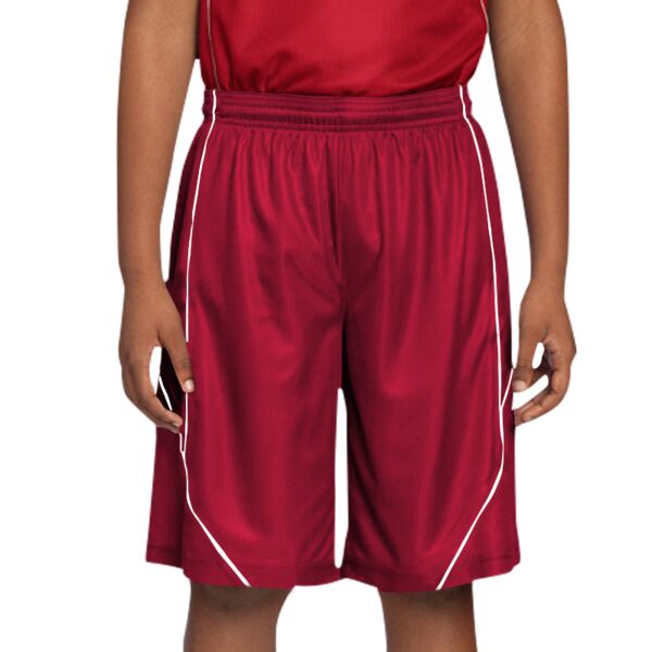 Sport Tek YT565 Youth PosiCharge™ Mesh Reversible Spliced Short Thumbnail