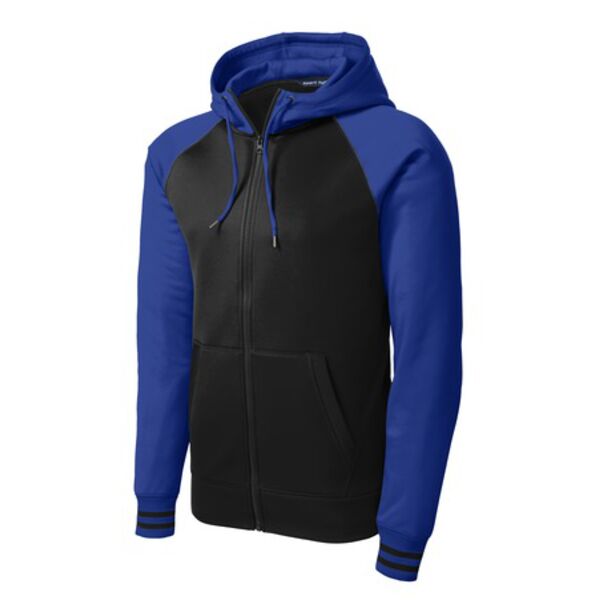 Sport Tek ST236 Varsity Fleece Hooded Jacket Thumbnail