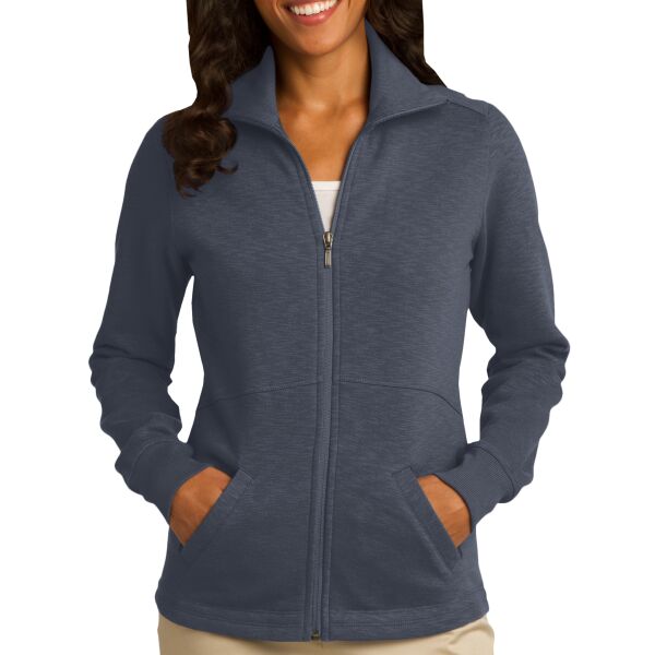 Port Authority L293 Ladies Slub Fleece Full Zip Jacket Thumbnail