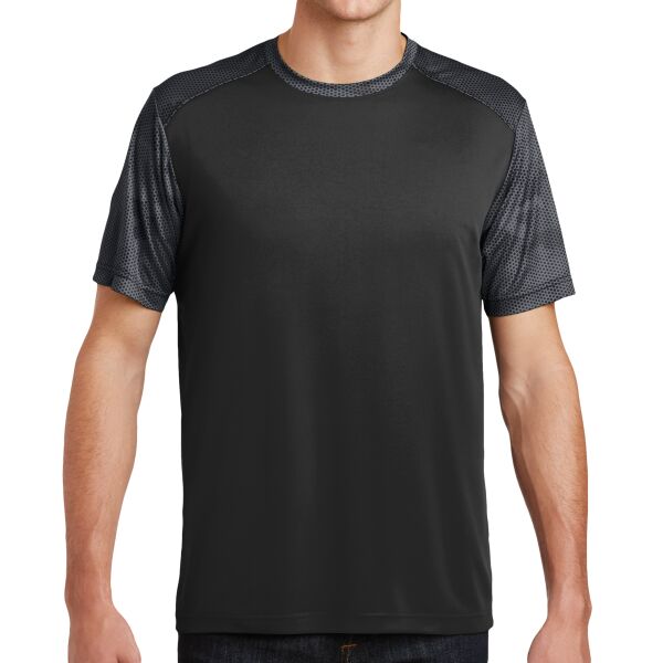 Sport Tek ST371 CamoHex Colorblock Tee Thumbnail