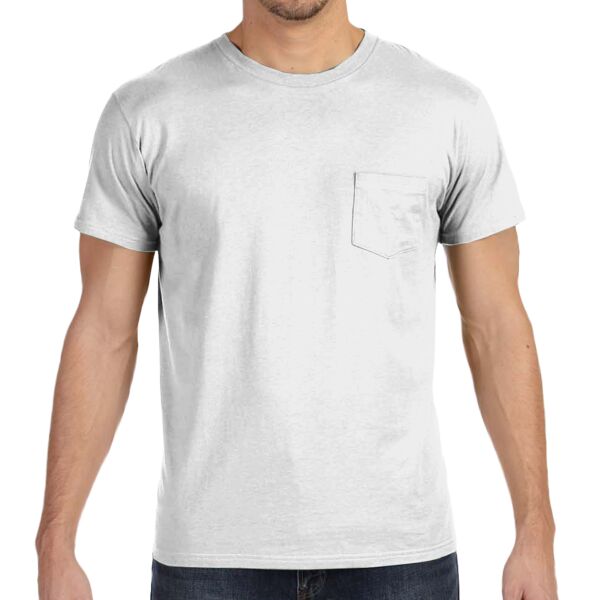 Hanes 498P Adult 4.5 oz., 100% Ringspun Cotton nano-T® T-Shirt with Pocket Thumbnail