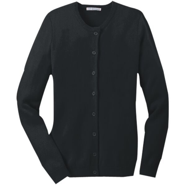 ms Port Authority LSW304 Ladies Value Jewel Neck Cardigan Sweater Thumbnail